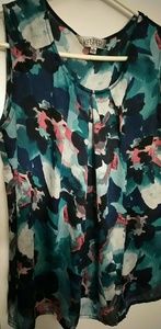 Kasper Floral Sleeveless Blouse